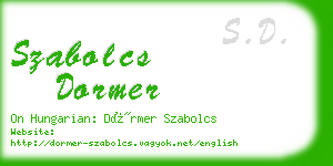 szabolcs dormer business card